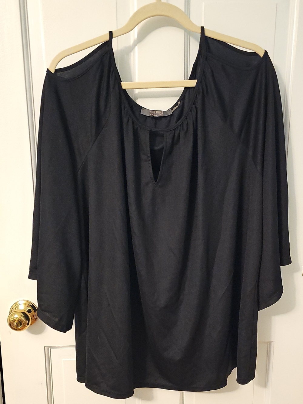 Women's Black Cold-Shoulder Blouse